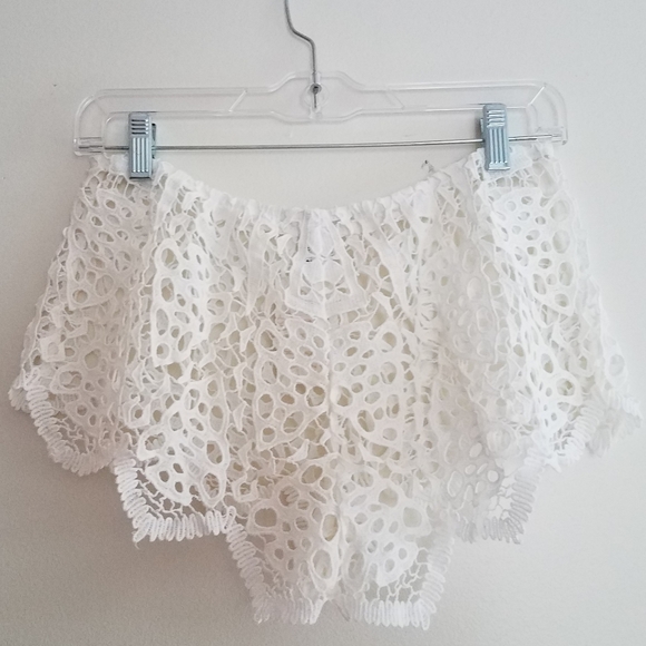 Eberjey Spearhead Sam Shorts Cover-up Crochet White S/M - Picture 5 of 13